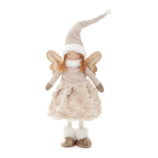 Skrzat świąteczny AURIE aniołek beżowy stojący 50 cm Homla
