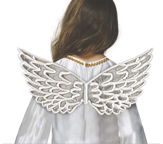 Skrzydła anioła materiałowe 44cm srebrne Guirca