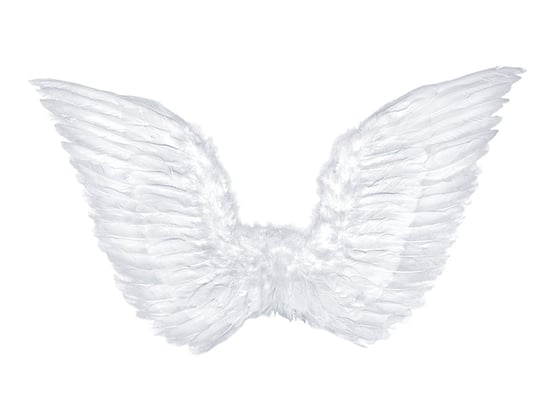Skrzydła anioła z piór białe, 70x50 cm PartyDeco