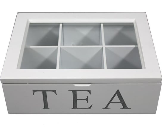 Skrzyneczka na herbatę, biała, 8x24x18 cm Art-Pol