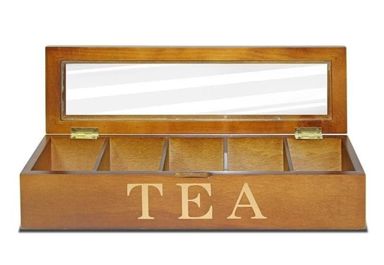 Skrzyneczka na herbatę, brązowa, 8,5x38x12 cm Pigmejka