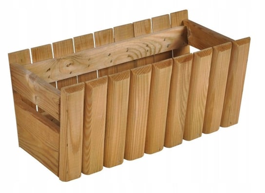 Skrzynka balkonowa drewniana jasny brąz 40 cm Stokrotka SOBEX