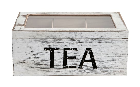 Skrzynka na herbatę vintage biała Kesper