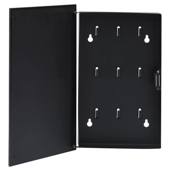 Skrzynka na klucze z tablicą magnetyczną, czarna, 30x20x5,5 cm vidaXL