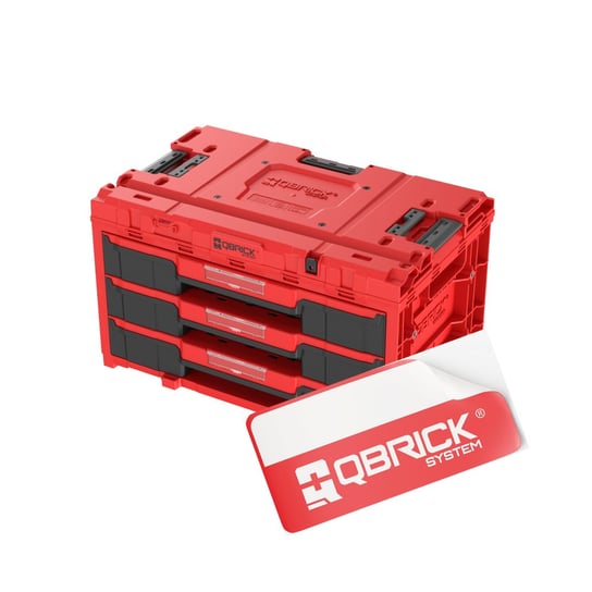 Skrzynka Qbrick System ONE Drawer 3 Toolbox 2.0 Red Ultra HD szuflady QBRICK
