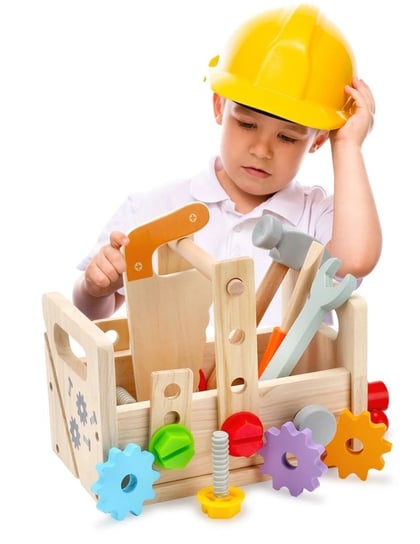 Skrzynka z Narzędziami Dla Dzieci Drewniana Zestaw Narzędzi Budowanie 15w1 Inna marka