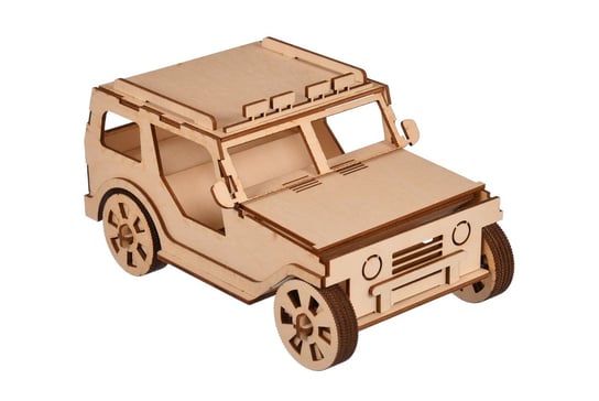 skrzynkizdrewna, Drewniany model puzzle 3D, jeep do składania skrzynkizdrewna