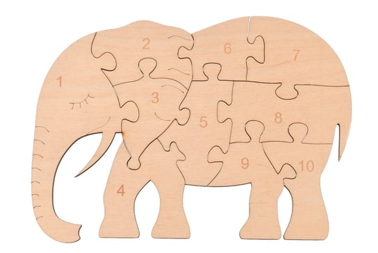 skrzynkizdrewna, Puzzle słonik do nauki liczenia skrzynkizdrewna