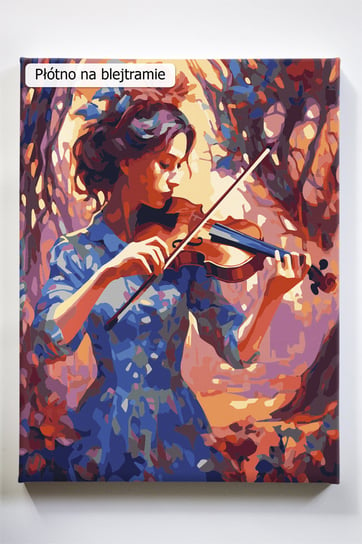 Skrzypaczka, kobieta, skrzypce, muzyka, malowanie po numerach Akrylowo