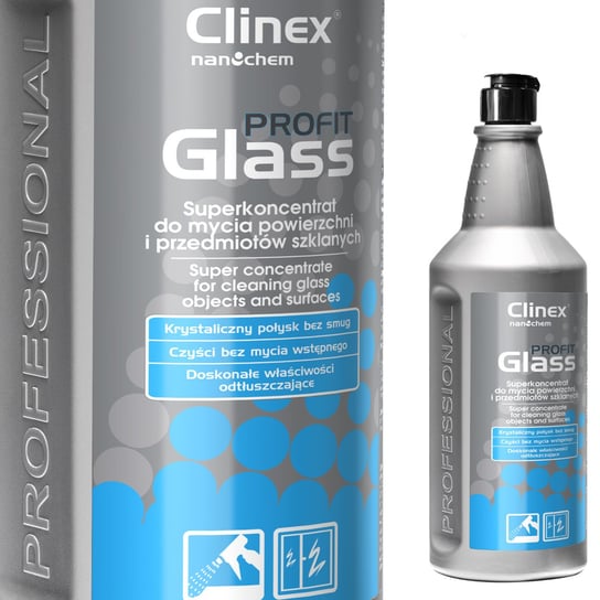 Skuteczny Koncentrat Do Mycia Szyb Luster Szkła Stali Nierdzewnej Clinex Profit Glass 1L Clinex