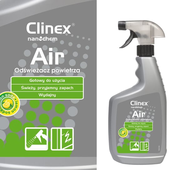 Skuteczny Odświeżacz Powietrza Rozpylany Na Powierzchnie Clinex Air - Lemon Soda 650Ml Clinex