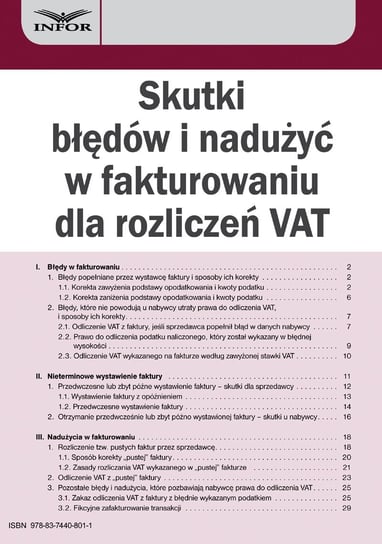 Skutki błędów i nadużyć w fakturowaniu dla rozliczeń VAT Szwęch Aneta