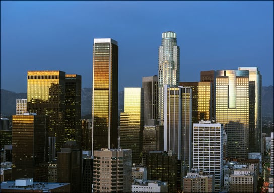 Skyline of Los Angeles, Carol Highsmith - plakat 100x70 cm Galeria Plakatu