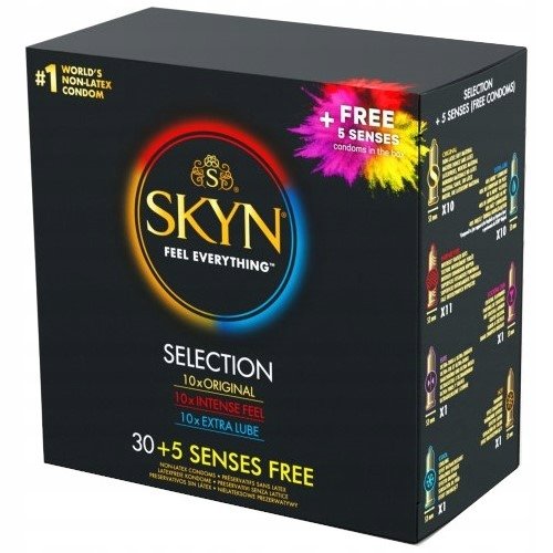 Skyn, Selection, Prezerwatywy 30 szt + 5 Senses Skyn