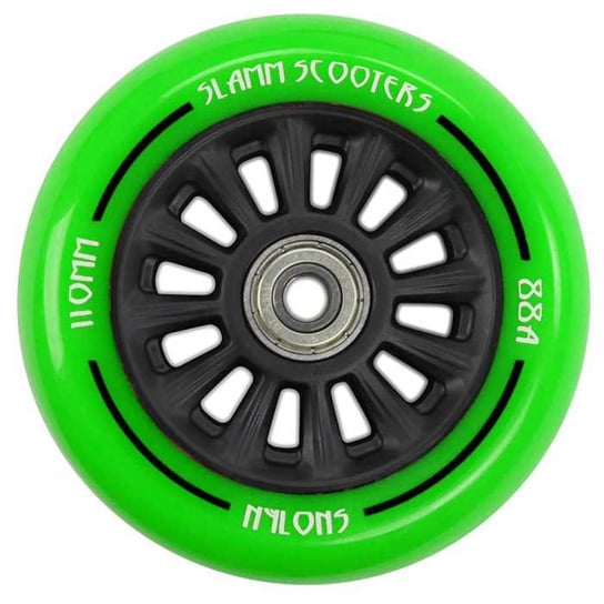 Slamm 110mm Nylon Core kółko do hulajnogi | Green Slamm Scooters