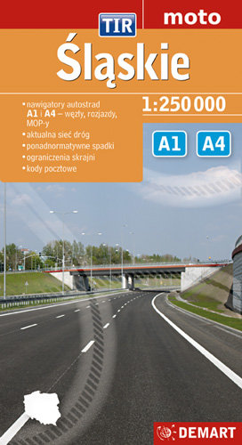 Śląskie TIR. Mapa samochodowa 1:250 000 Wydawnictwo Demart