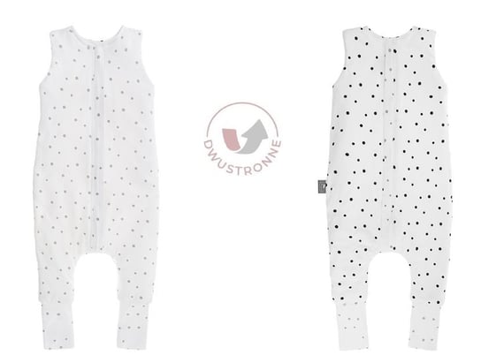 Sleepee, Dwustronny Śpiworek z nóżkami, Szare Kropki/Czarne Kropki, 1-2 Lata Sleepee