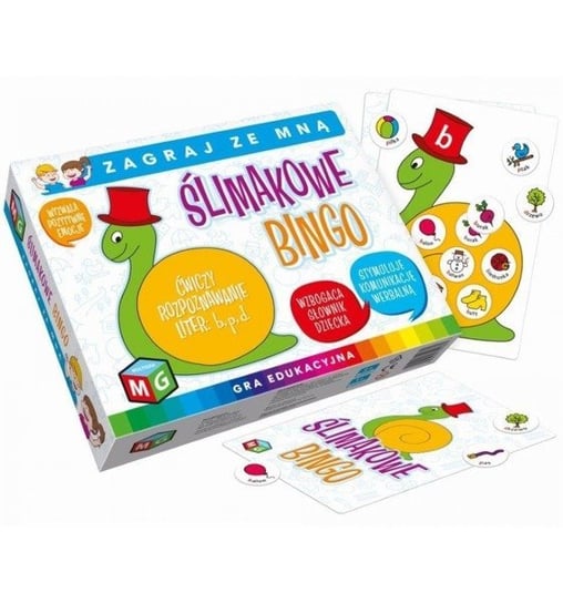 Ślimakowe Bingo - rozpoznawanie liter, gra eduacyjna, Multigra MULTIGRA