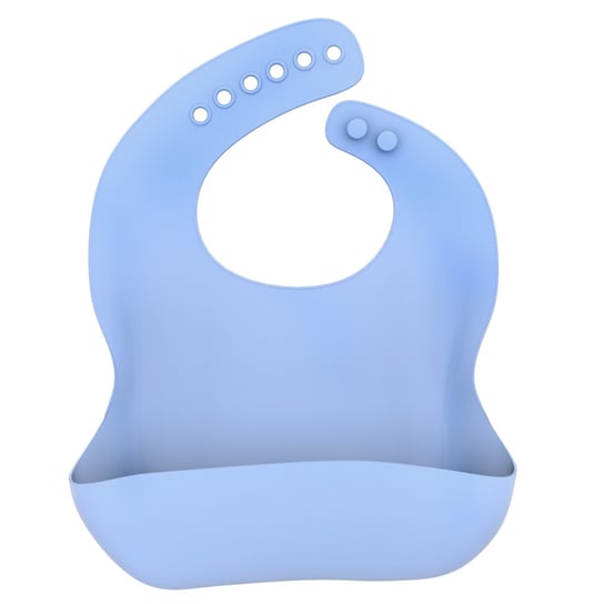 Śliniak dla dziecka w kolorze NIEBIESKIM wykonany z silikonu z ociekaczem wolny od BPA nadaje się do mycia w zmywarce łatwe czyszczenie Intirilife