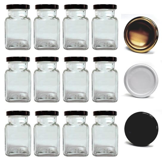 Słoiczki słoiki szklane na przyprawy 150ml 12szt z nakrętką do szuflady Akada