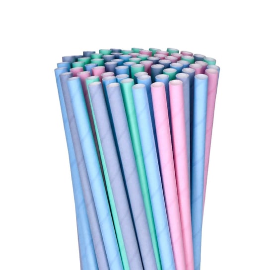 Słomki rurki papierowe pastelowe 8mm 150 do picia drinków napojów shake jumbo kolorowe na urodziny ABC