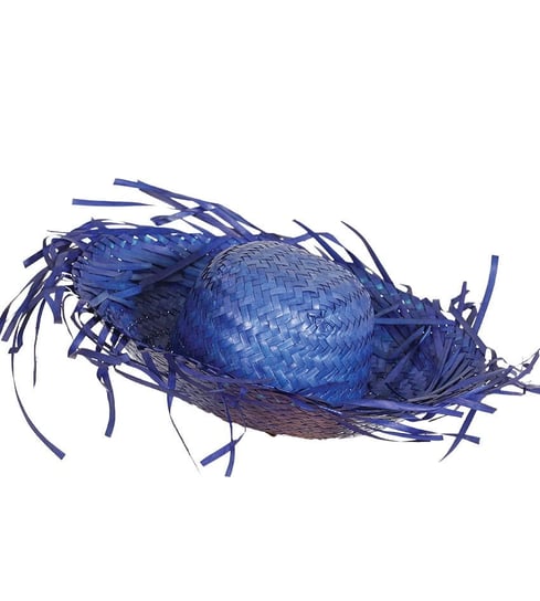 Słomkowy kapelusz hawajski, niebieski, 58 cm, 1 sztuka Guirca