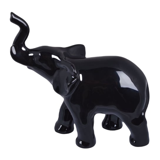 Słoń słonik czarny ceramiczny figurka 15 cm Aleja Kwiatowa