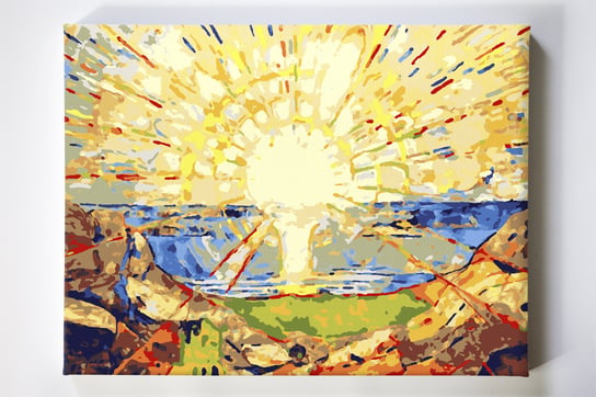 Słońce Munch, ekspresja, krajobraz, malowanie po numerach, blejtram Akrylowo
