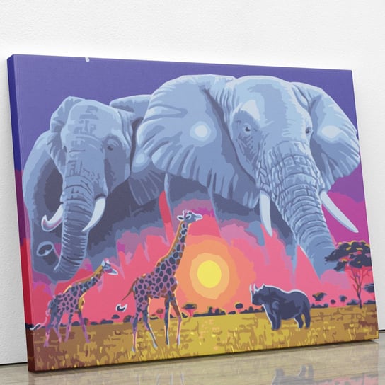 Słonie afrykańskie - Malowanie po numerach 50x40 cm ArtOnly