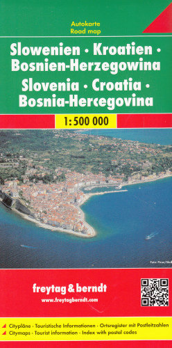 Słowenia, Chorwacja, Bośnia i Hercegowina. Mapa 1:500 000 Opracowanie zbiorowe