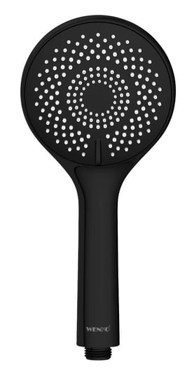 Słuchawka prysznicowa oszczędzająca wodę, Ø 11 cm, czarna, WENKO Wenko
