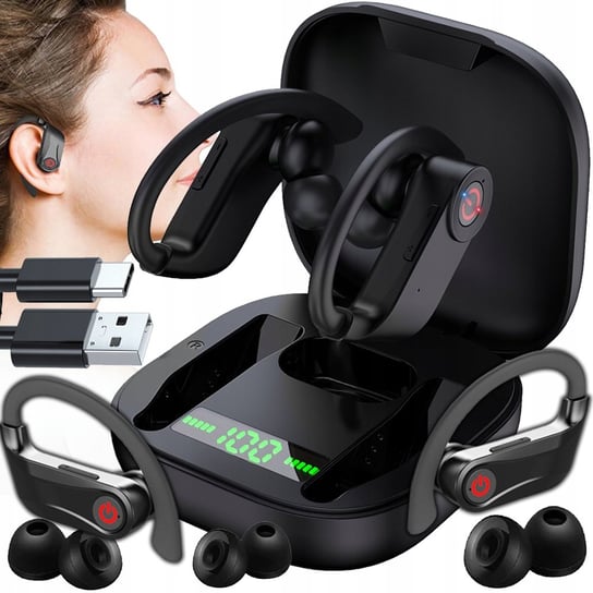 SŁUCHAWKI BEZPRZEWODOWE BLUETOOTH DOUSZNE 5.1 LCD PRO ETUI BLUETOOTH BASS ARSA GO