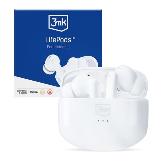 Słuchawki bezprzewodowe dokanałowe z Bluetooth + ANC TWS Asystent głosowy - 3mk LifePods 4kom.pl