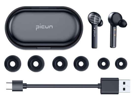Słuchawki bezprzewodowe Picun W16 Bluetooth ze stacją dokującą Czarne Picun