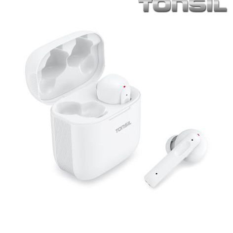 Słuchawki bezprzewodowe Tonsil T55Bt, białe TONSIL