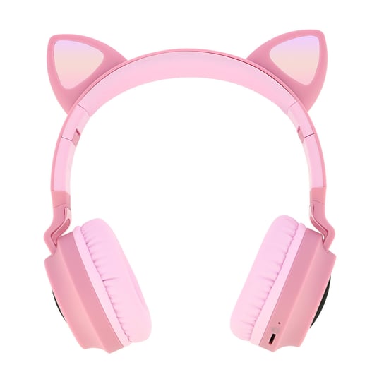 Słuchawki Bluetooth Cat Ears Design Light Animation 12H - Różowe Avizar