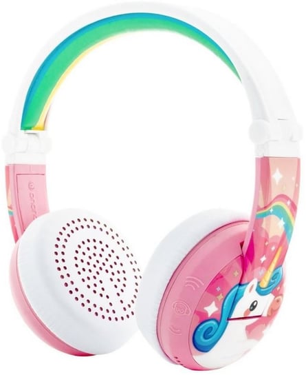 Słuchawki Bluetooth dla dzieci 3+ BUDDYPHONE Wave Unicorn 75/85/94dB Różowe BuddyPhones