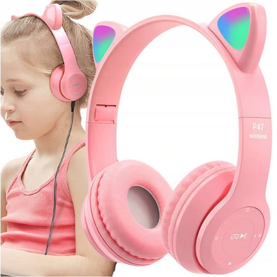 Słuchawki Dla Dzieci Bluetooth Led Rgb Kocie Uszy Inna marka