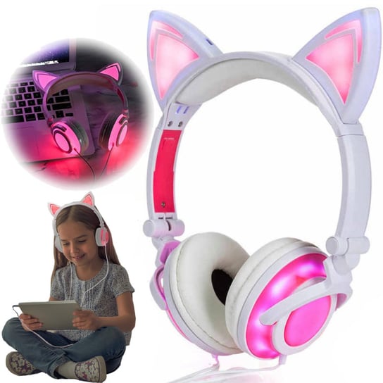 Słuchawki Dla Dzieci Kocie Uszy Gamingowe Z Uszami Inna marka