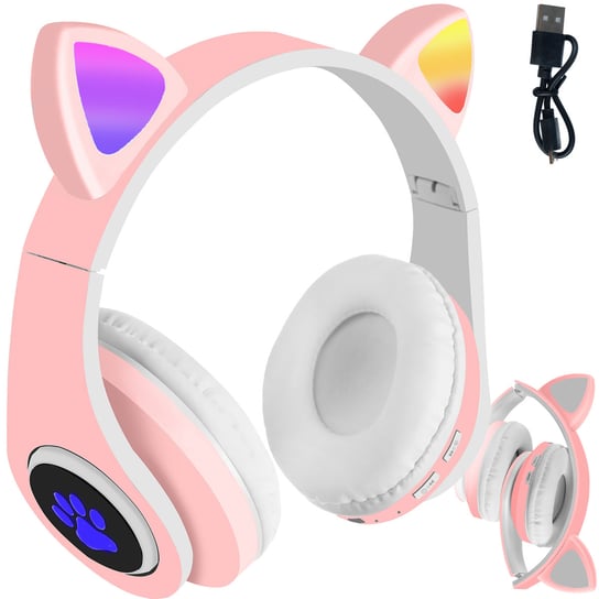 Słuchawki dla Dzieci Kocie Uszy LED RGB Bluetooth MALATEC Malatec