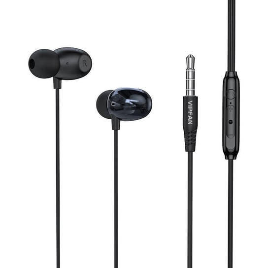 Słuchawki dokanałowe przewodowe Vipfan M10, jack 3.5mm (czarne) Zamiennik/inny