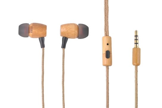 Słuchawki douszne z mikrofonem Q1157 Qilive drewniane Qilive