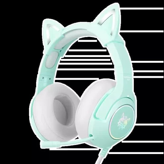 Słuchawki Gamingowe Onikuma K9 Rgb Kocie Uszy Usb Zielone Onikuma