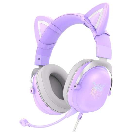 Słuchawki Gamingowe Onikuma X11 Kocie Uszy Usb (Purple) Onikuma
