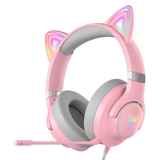 Słuchawki gamingowe Onikuma X30 kocie uszy różowe Onikuma