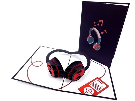 Słuchawki Karteczki 3D Pop Up Muzyka GrandGift