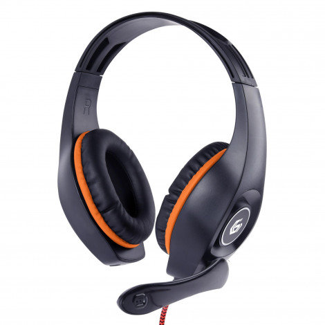 Słuchawki nauszne dla graczy z regulacją głośności PC, PS4, Xbox Gembird, czarno-pomarańczowe Gembird