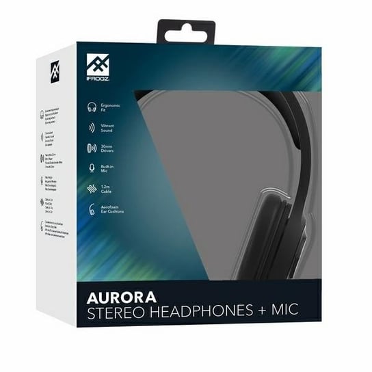 Słuchawki nauszne iFrogz Audio Aurora Wired czarny/black 31187 IFROGZ