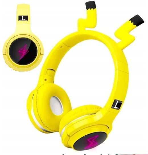 Słuchawki nauszne ŚWIECĄCE USZY składane LED PIKACHU żółte DLA DZIECI Kipps Inna marka