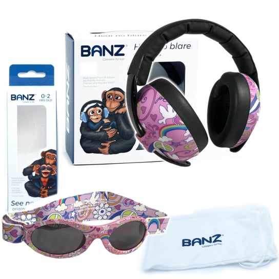 Słuchawki ochronne do 3lat + okulary UV400 0-2lat Peace Banz